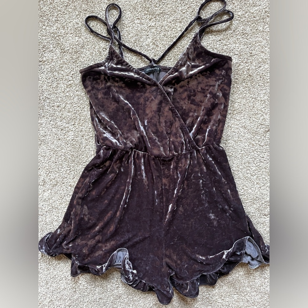 Velvet Ruffle Romper! - Picture 1 of 3